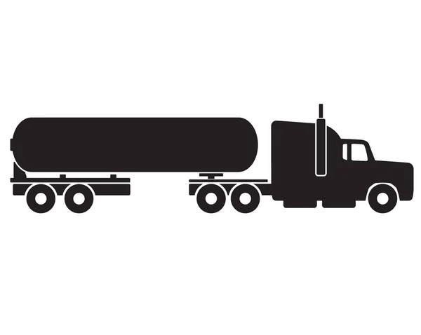 Lange Nase Tankwagen Einfache Silhouette — Stockvektor