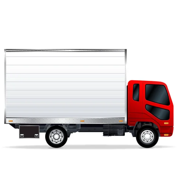 Kleiner Roter Lieferwagen Realistisch — Stockvektor