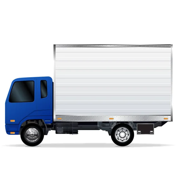 Korte Blauwe Transportwagen Realistisch — Stockvector
