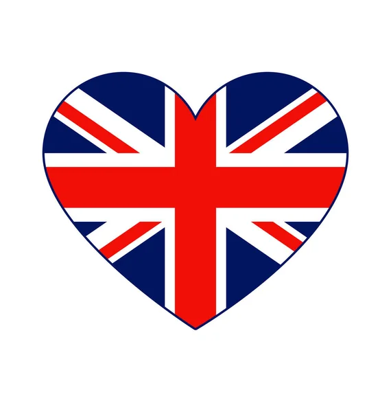 Ένωση Jack Ηνωμένο Βασίλειο Σημαία Σχήμα Καρδιάς — Διανυσματικό Αρχείο