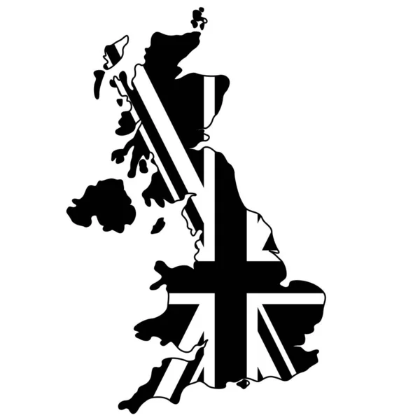 Reino Unido Gran Bretaña Mapa Con Bandera — Archivo Imágenes Vectoriales