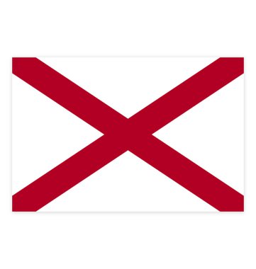 doğru Alabama AL eyalet bayrağı