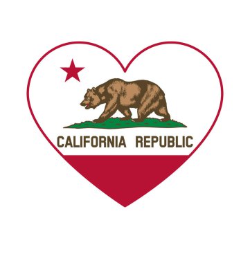Kaliforniya eyalet bayrağı kalp şeklindeki sembol
