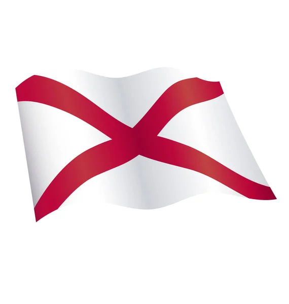 Ondeando Alabama State Flag — Vector de stock