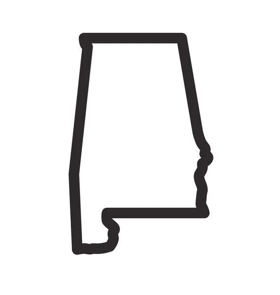 Alabama State Map Form Skiss Förenklad — Stock vektor
