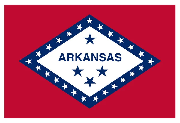 Pontos Helyes Arkansas Állami Zászló — Stock Vector