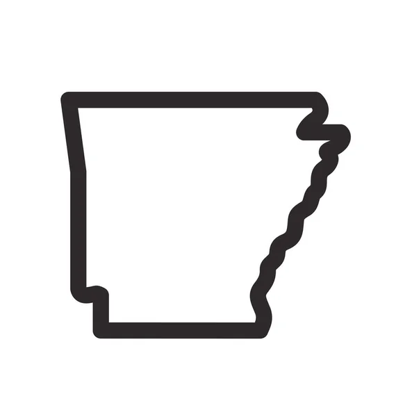Arkansas Mapa Estado Forma Contorno Simplificado — Vector de stock