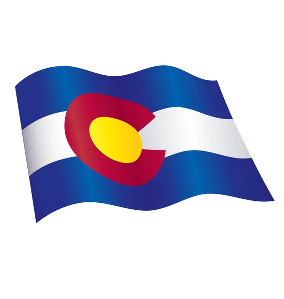 Stock vector colorado co state flag flying waving