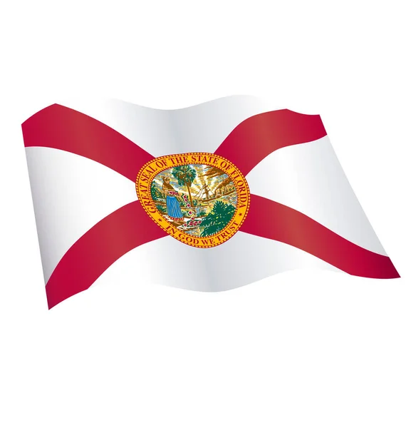 Florida Bandera Del Estado Ondeando — Vector de stock
