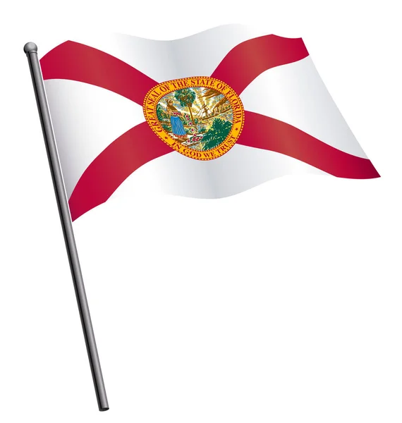 Bandera Florida Ondeando Sobre Asta Bandera — Vector de stock