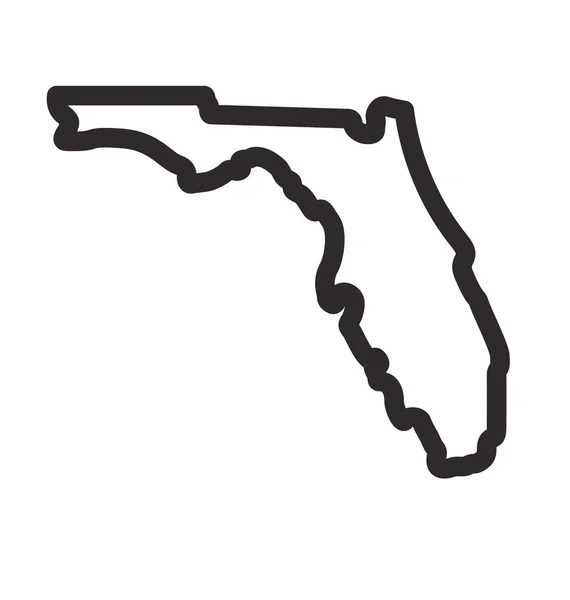 Florida Statskarta Form Kontur Förenklad — Stock vektor