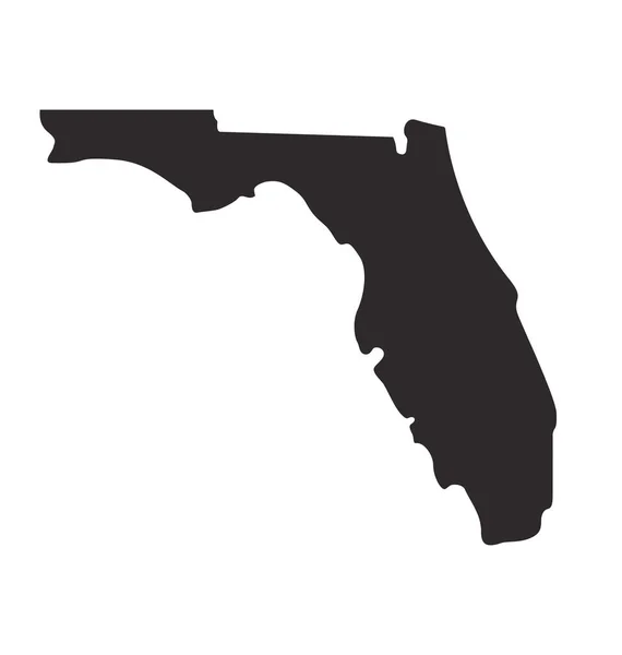Florida Estado Mapa Forma Silueta Simplificada — Vector de stock