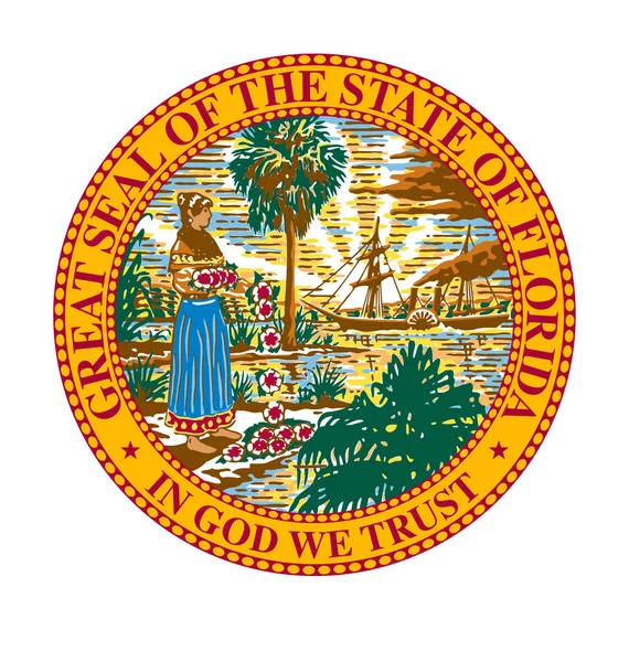 Gran Sello Del Estado Florida — Vector de stock
