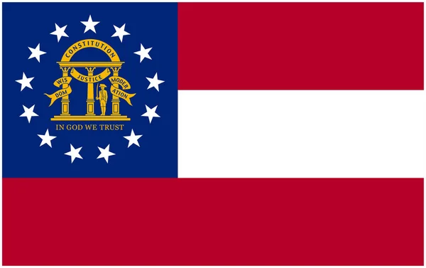 Exata Correta Bandeira Estado Georgia — Vetor de Stock