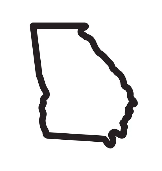 简化了Georgia Ga州地图轮廓 — 图库矢量图片
