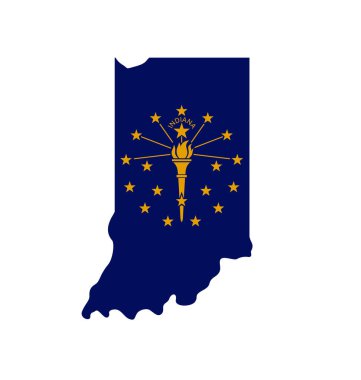 Eyalet haritası şekil simgesinde Indiana bayrağı