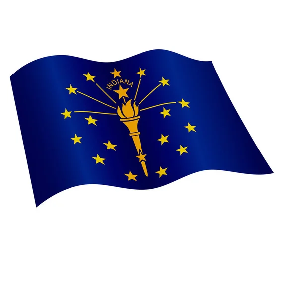 Indiana Staatsvlag Wapperend — Stockvector