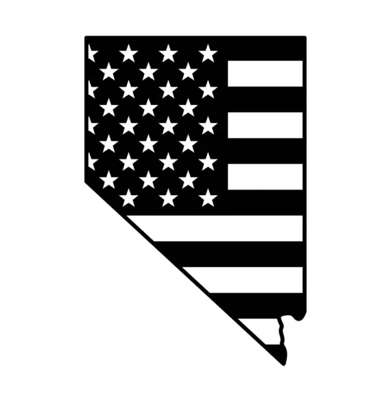 Abd Bayrağı Taşıyan Nevada Eyalet Haritası — Stok Vektör
