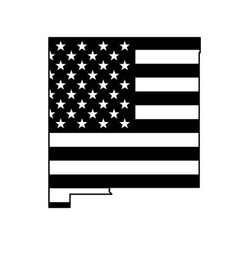 ABD bayraklı New Mexico nm eyalet haritası şekli