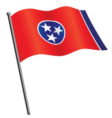 Tennessee bayrağı bayrak direğinde dalgalanıyor