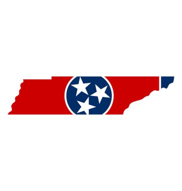 tennessee tn durum bayrağı harita şekli simgesinde