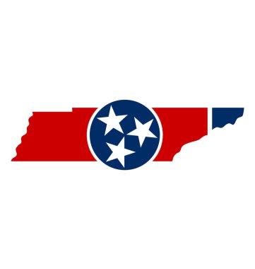 tennessee tn durum bayrağı harita şekli simgesinde