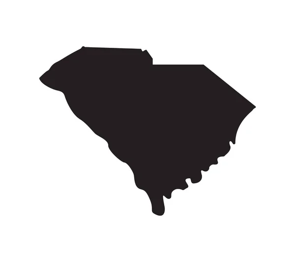 Södra Carolina Tillstånd Form Silhuett Förenklad — Stock vektor