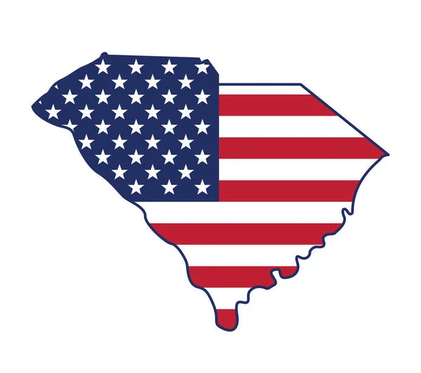 South Carolina Usa Flagga Statlig Form Ikon — Stock vektor