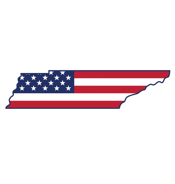 Tennessee Mapa Con Bandera — Archivo Imágenes Vectoriales