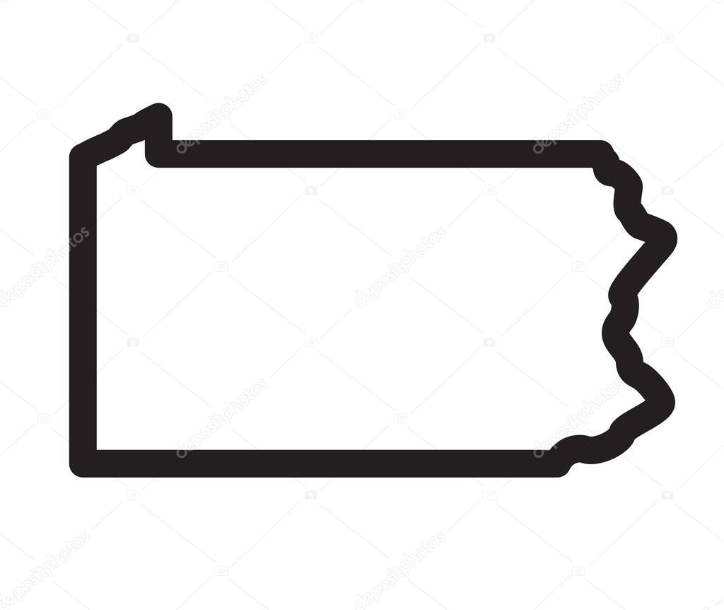 Pennsylvania state shape outline simplified