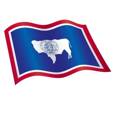 Wyoming Wy eyalet bayrağı dalgalanıyor