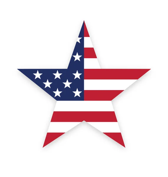 アメリカ国旗星形アイコン — ストックベクタ
