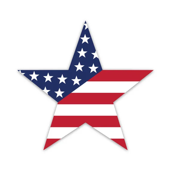 Usa Bandiera Americana Icona Forma Stella — Vettoriale Stock
