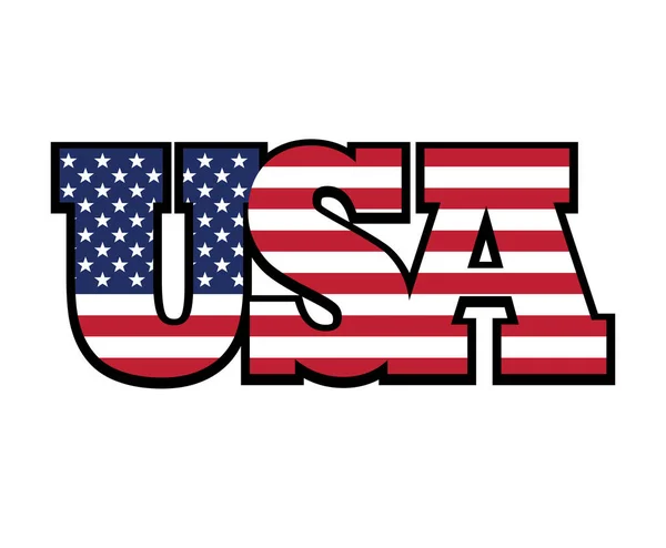 Usa Zászló Szövegben — Stock Vector