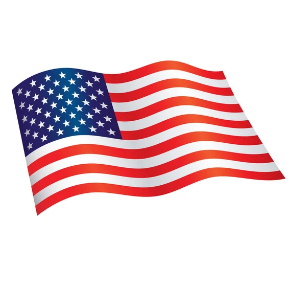 Classic Usa Flag Flying — Stock Vector