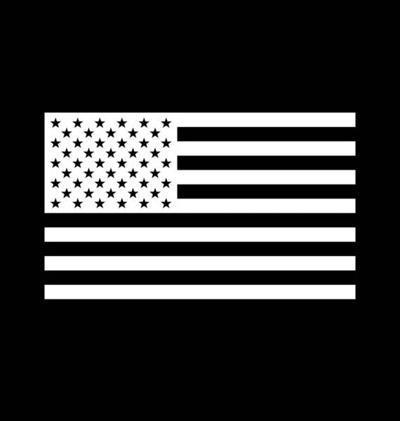 Usa Flagga Vit Svart Bakgrund — Stock vektor