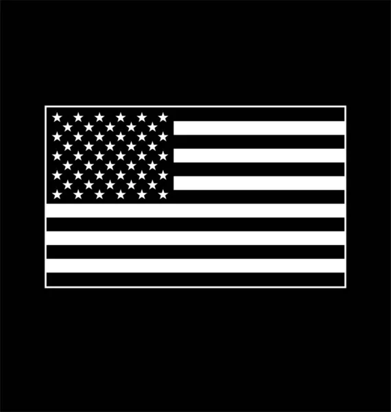 Usa Flag White Black Background — Stock Vector