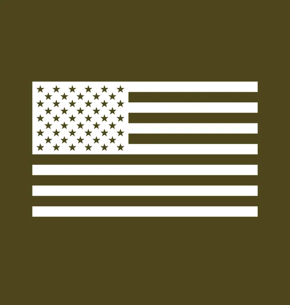 Amerikan Bayrağı Askeri Zeytinlikte Donuk — Stok Vektör