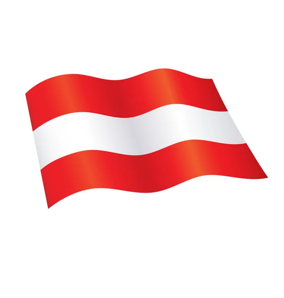 Ondear Bandera Austriaca Austria Icono Seda — Vector de stock