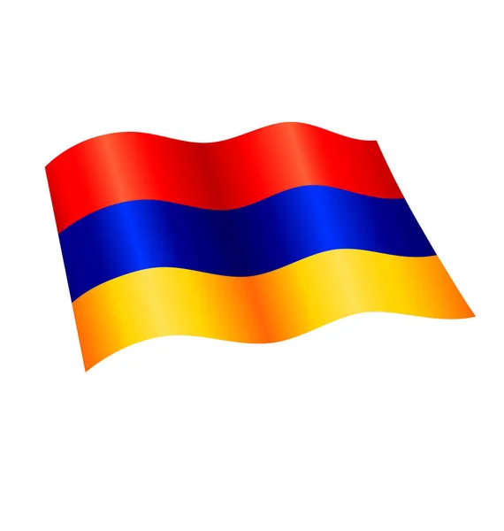 Flying Waving Armenian Flag Icon — Stock Vector