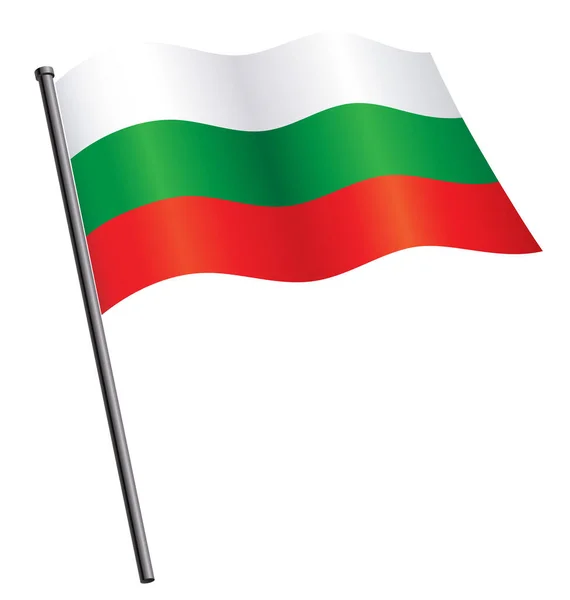 Bolgár Zászló Alatt Hajózó Bulgária Zászlórúdon — Stock Vector