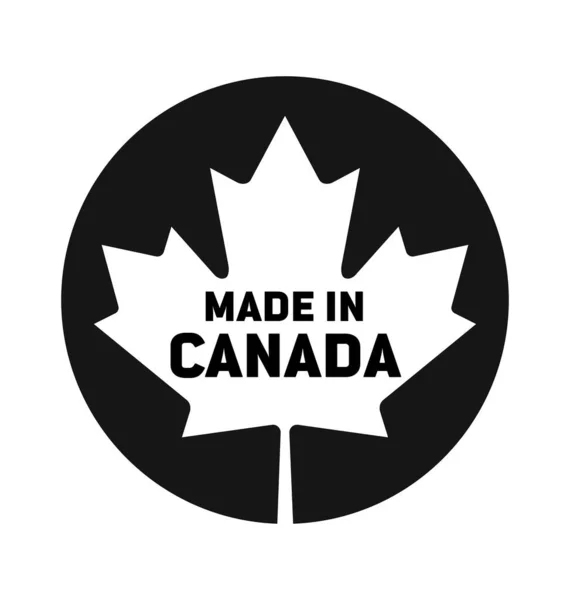 Hecho Canada Icono Logotipo Hoja Arce — Archivo Imágenes Vectoriales