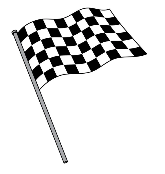 Chequered Checkered Racing Flag Flying Pole — Stock Vector