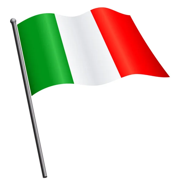 Hasteando Bandeira Italiana Itália Mastro —  Vetores de Stock