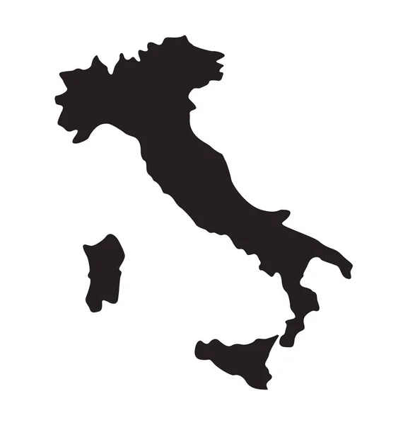 Italia Mapa Silueta Contorno Simplificado — Archivo Imágenes Vectoriales
