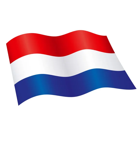 Vlající Holandská Vlajka Holandska — Stockový vektor