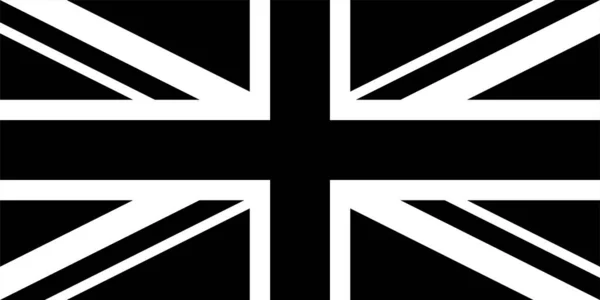 Correct Black White Union Jack United Kingdom Flag — Stock Vector