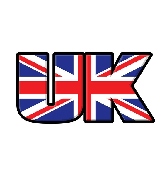 Reino Unido Letras Texto Con Bandera Jack Unión — Archivo Imágenes Vectoriales