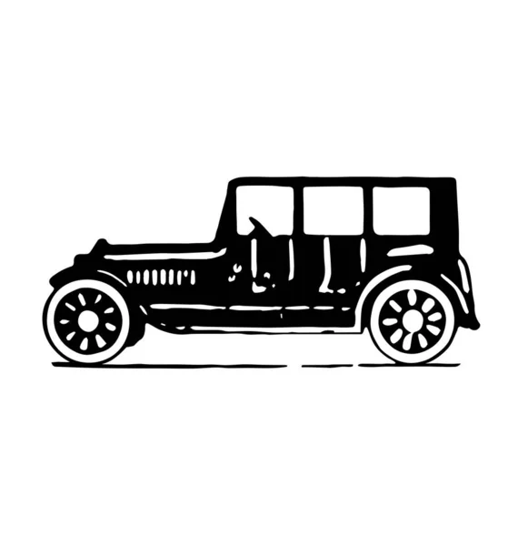 Vintage Stary Widok Boku Samochodu — Wektor stockowy