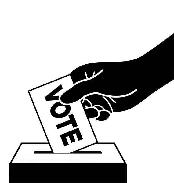 Głosowanie Ręczne Urnie Wyborczej — Wektor stockowy